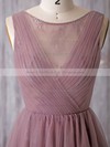 Inexpensive A-line Scoop Neck Tulle Lace Knee-length Bridesmaid Dresses #PWD01012932