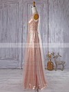 A-line Ruffles Tulle Sequined Floor-length Original One Shoulder Bridesmaid Dress #PWD01012934