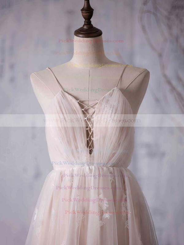 Backless V-neck Tulle Appliques Lace A-line Floor-length Boutique Bridesmaid Dresses #PWD01012940