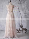 Backless V-neck Tulle Appliques Lace A-line Floor-length Boutique Bridesmaid Dresses #PWD01012940