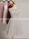 White Short/Mini A-line Scoop Neck Tulle Ruffles Sweet Bridesmaid Dresses #PWD01012948