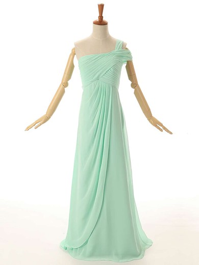 Empire Floor-length Ruffles Chiffon Original One Shoulder Bridesmaid Dresses #PWD01012954