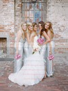 Silver Sheath/Column V-neck Sequined Floor-length Split Front Unique Bridesmaid Dresses #PWD01012961