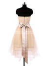 A-line Strapless Asymmetrical Tulle with Sashes / Ribbons Fashion Bridesmaid Dresses #PWD01012964