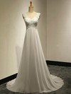 Ivory Sweetheart Chiffon Appliques Lace Sweep Train Empire Simple Wedding Dresses #PWD00022536