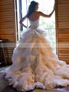 A-line Sweetheart Organza with Appliques Lace Court Train Beautiful Wedding Dresses #PWD00022563