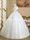 Simple Ball Gown Sweetheart Tulle Crystal Detailing Floor-length White Wedding Dress #PWD00022581