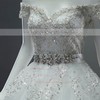 Off-the-shoulder Tulle Appliques Lace Court Train Ball Gown Sparkly Wedding Dresses #PWD00022649