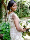 Scoop Neck Tulle Appliques Lace Court Train Graceful Trumpet/Mermaid Wedding Dresses #PWD00022653