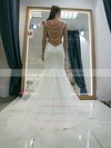 Boutique Sweetheart Tulle Appliques Lace Sweep Train Backless Trumpet/Mermaid Wedding Dresses #PWD00022662