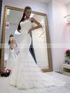 Boutique Sweetheart Tulle Appliques Lace Sweep Train Backless Trumpet/Mermaid Wedding Dresses #PWD00022662