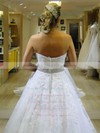 A-line Sweetheart Tulle with Appliques Lace Chapel Train Beautiful Wedding Dresses #PWD00022663