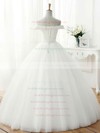 Original Ball Gown Tulle Sashes / Ribbons Floor-length Off-the-shoulder Wedding Dresses #PWD00022672