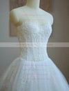 Affordable A-line Sweetheart Tulle with Beading Chapel Train Wedding Dresses #PWD00022676