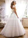 Noble Scoop Neck Tulle with Appliques Lace Floor-length Princess Wedding Dresses #PWD00022690