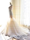 Discounted Sweetheart Tulle with Appliques Lace Court Train Trumpet/Mermaid Wedding Dresses #PWD00022703