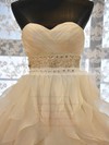 Original A-line Sweetheart Organza with Beading Court Train Wedding Dresses #PWD00022730