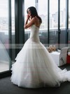 Fashion Sweetheart Tulle with Lace Court Train Trumpet/Mermaid Wedding Dresses #PWD00022744