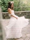 Newest Off-the-shoulder A-line Chiffon Sashes / Ribbons Floor-length Backless Wedding Dresses #PWD00022791