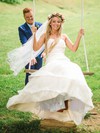Promotion Sweetheart Organza with Ruffles Sweep Train Trumpet/Mermaid Wedding Dresses #PWD00022792