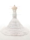Vintage Trumpet/Mermaid Sweetheart Organza with Tiered Court Train Lace-up Wedding Dresses #PWD00022821