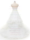 Original Princess Sweetheart Organza with Appliques Lace Court Train Wedding Dresses #PWD00022841