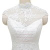 Famous Trumpet/Mermaid High Neck Tulle with Appliques Lace Sweep Train Wedding Dresses #PWD00022846
