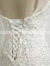 Trumpet/Mermaid Scoop Neck Tulle with Sequins Sweep Train Lace-up Wholesale Wedding Dresses #PWD00022864