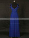 Chiffon V-neck Floor-length A-line with Ruffles Bridesmaid Dresses #PWD01013127