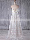 Lace V-neck Sweep Train A-line with Sashes / Ribbons Bridesmaid Dresses #PWD01013176