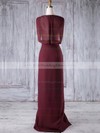 Lace|Chiffon V-neck Floor-length Sheath/Column with Split Front Bridesmaid Dresses #PWD01013186