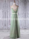 Chiffon V-neck Floor-length A-line with Sashes / Ribbons Bridesmaid Dresses #PWD01013197