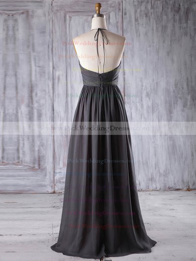 Chiffon Halter Floor-length A-line with Ruffles Bridesmaid Dresses #PWD01013221