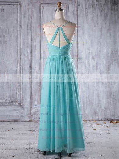 Chiffon V-neck Floor-length A-line with Ruffles Bridesmaid Dresses #PWD01013241