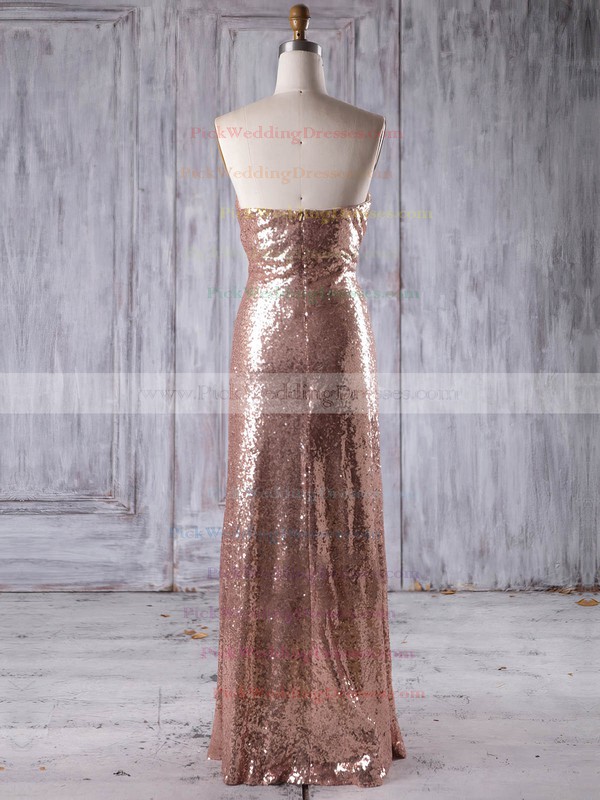 Sequined Sweetheart Floor-length Sheath/Column with Ruffles Bridesmaid Dresses #PWD01013244