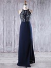 Chiffon Scoop Neck Floor-length A-line with Split Front Bridesmaid Dresses #PWD01013246