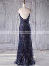 Tulle V-neck Floor-length Sheath/Column with Beading Bridesmaid Dresses #PWD01013248