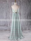 Chiffon V-neck Floor-length A-line with Sashes / Ribbons Bridesmaid Dresses #PWD01013281