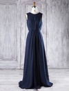 Lace|Chiffon Scoop Neck Floor-length A-line with Sequins Bridesmaid Dresses #PWD01013292