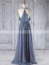 Chiffon V-neck Floor-length A-line with Ruffles Bridesmaid Dresses #PWD01013293