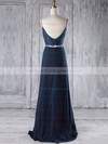Chiffon V-neck Floor-length A-line with Lace Bridesmaid Dresses #PWD01013294