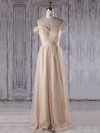 Tulle V-neck Floor-length A-line with Lace Bridesmaid Dresses #PWD01013302