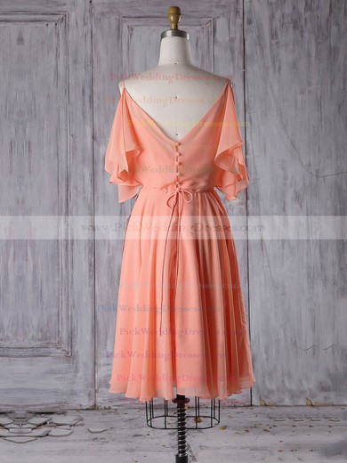 Chiffon V-neck Short/Mini A-line with Sashes / Ribbons Bridesmaid Dresses #PWD01013305