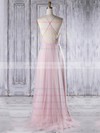 Tulle Scoop Neck Sweep Train A-line with Sashes / Ribbons Bridesmaid Dresses #PWD01013310