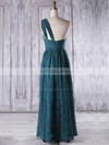 Lace One Shoulder Floor-length A-line with Ruffles Bridesmaid Dresses #PWD01013318