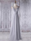 Chiffon|Tulle V-neck Floor-length A-line with Pearl Detailing Bridesmaid Dresses #PWD01013331