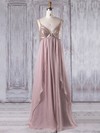 Chiffon V-neck Floor-length Empire with Sequins Bridesmaid Dresses #PWD01013333