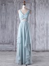 Chiffon One Shoulder Floor-length A-line with Criss Cross Bridesmaid Dresses #PWD01013346