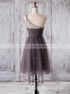Tulle One Shoulder Short/Mini A-line with Ruffles Bridesmaid Dresses #PWD01013360