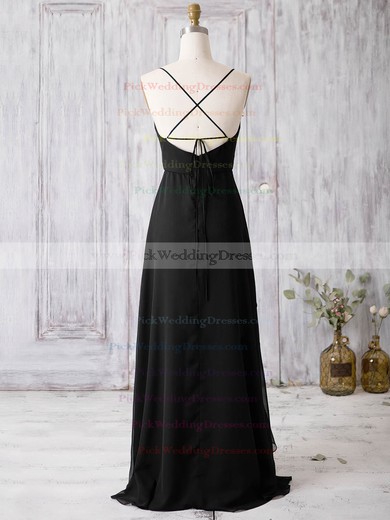 Chiffon V-neck Floor-length A-line with Ruffles Bridesmaid Dresses #PWD01013366